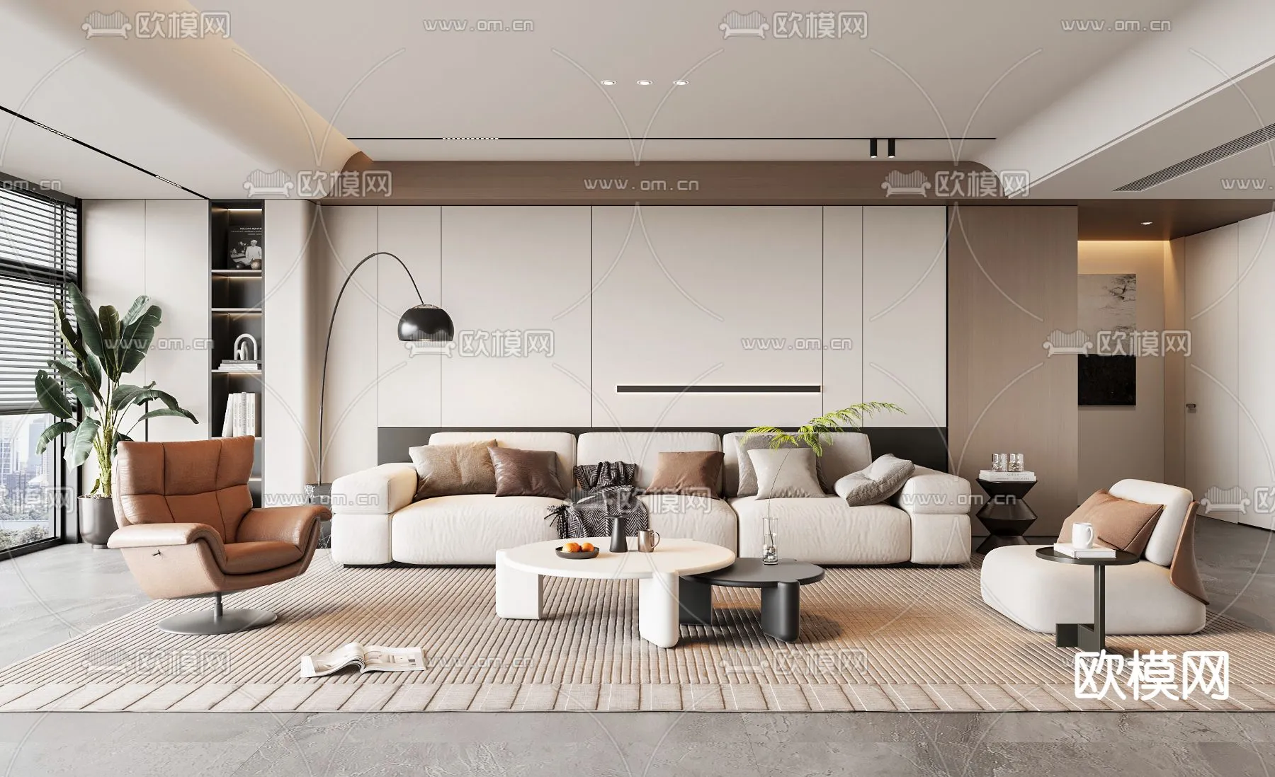 LIVING ROOM – MODERN STYLE – VRAY / CORONA – 3D MODEL – 1923