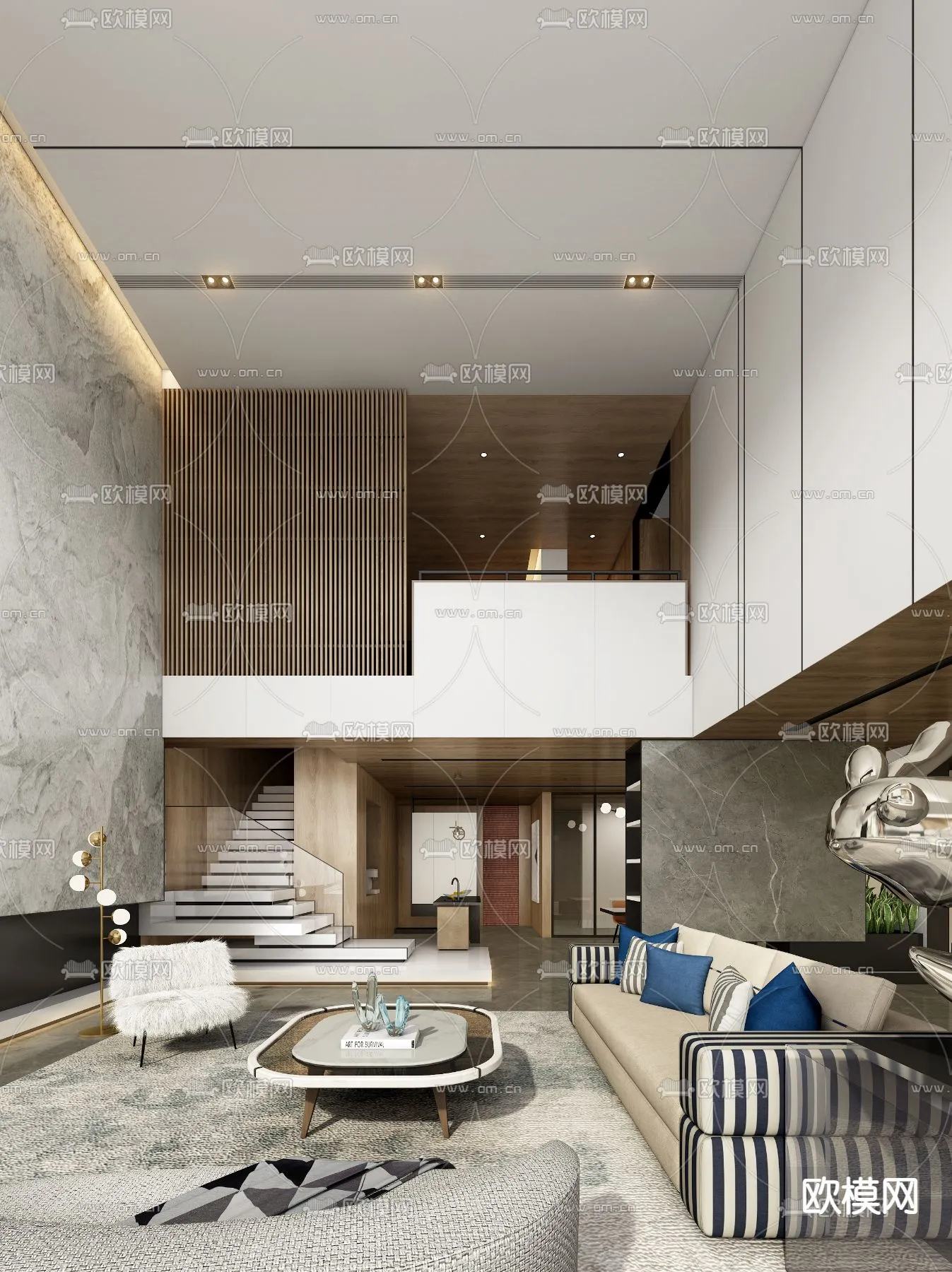 LIVING ROOM – MODERN STYLE – VRAY / CORONA – 3D MODEL – 1926