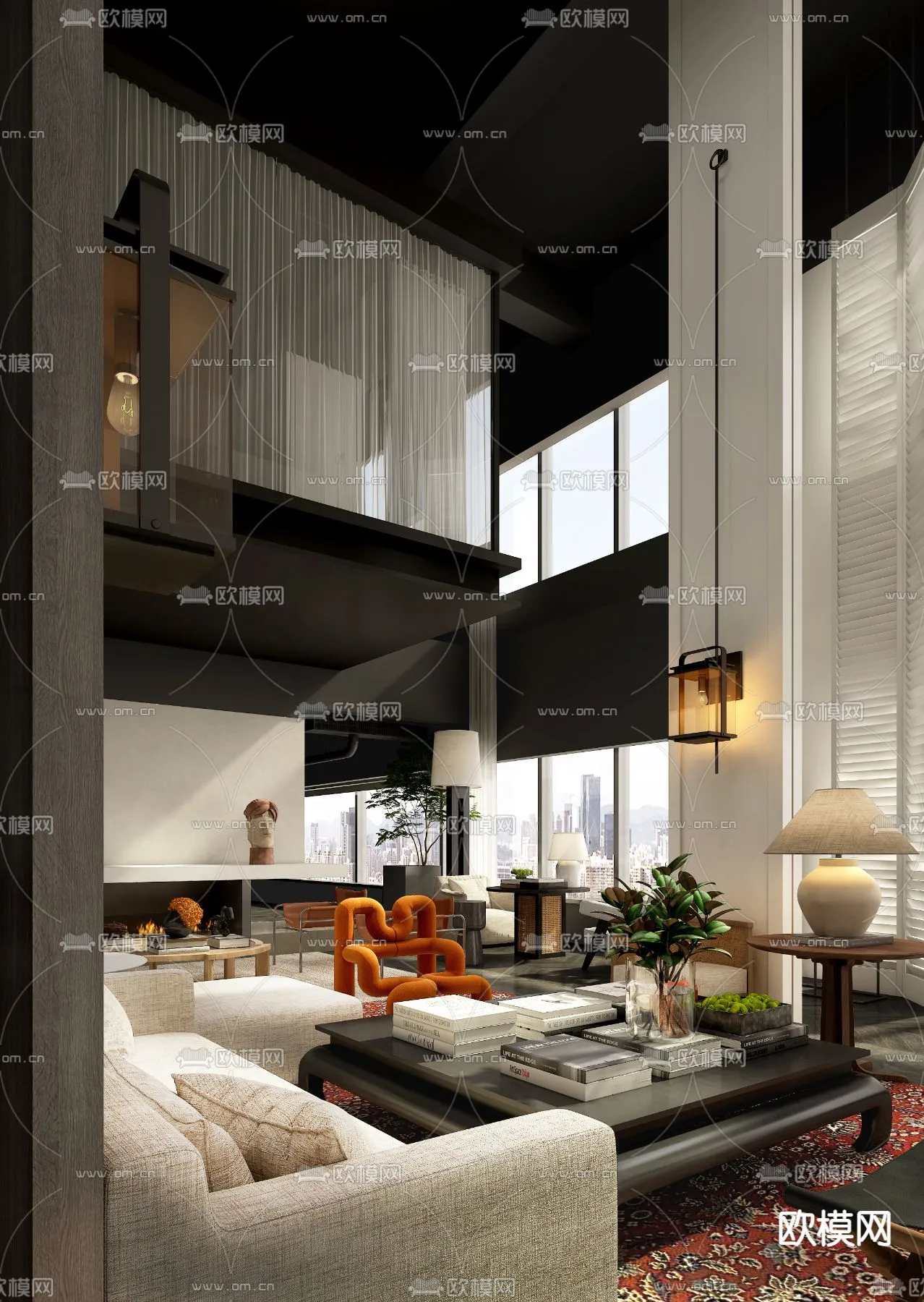 LIVING ROOM – MODERN STYLE – VRAY / CORONA – 3D MODEL – 1932