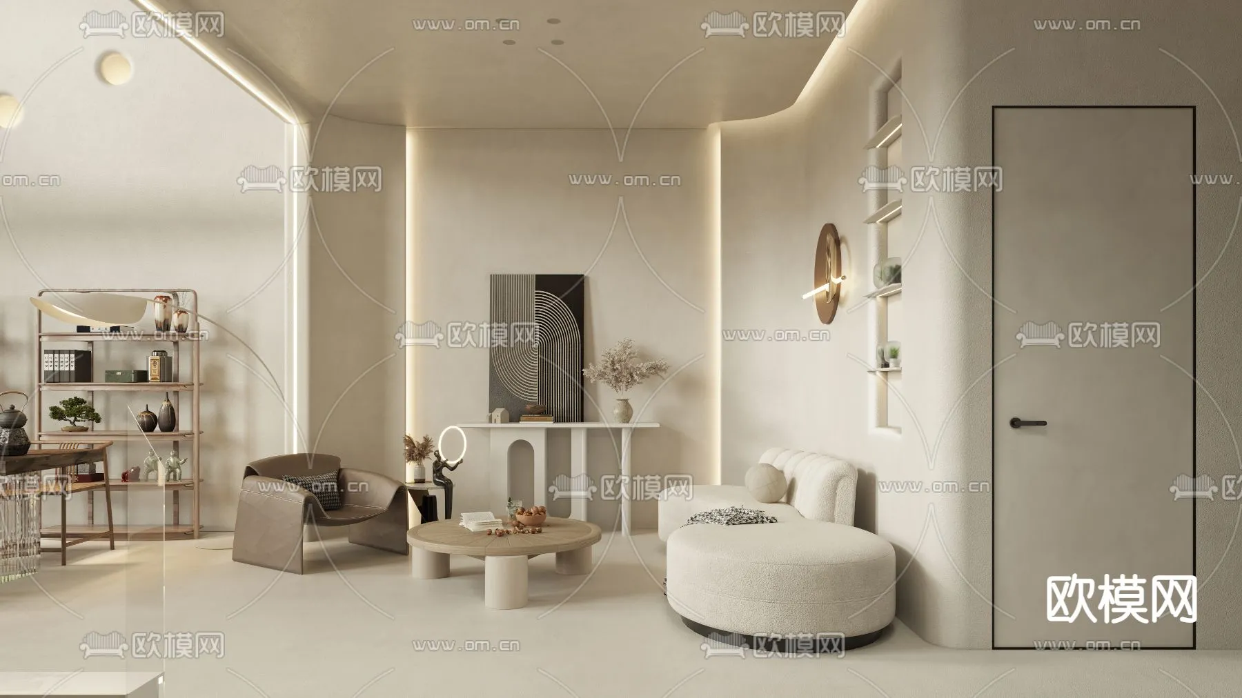 LIVING ROOM – MODERN STYLE – VRAY / CORONA – 3D MODEL – 1936