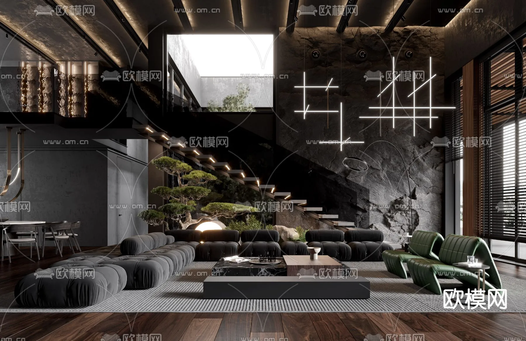 LIVING ROOM – MODERN STYLE – VRAY / CORONA – 3D MODEL – 1939