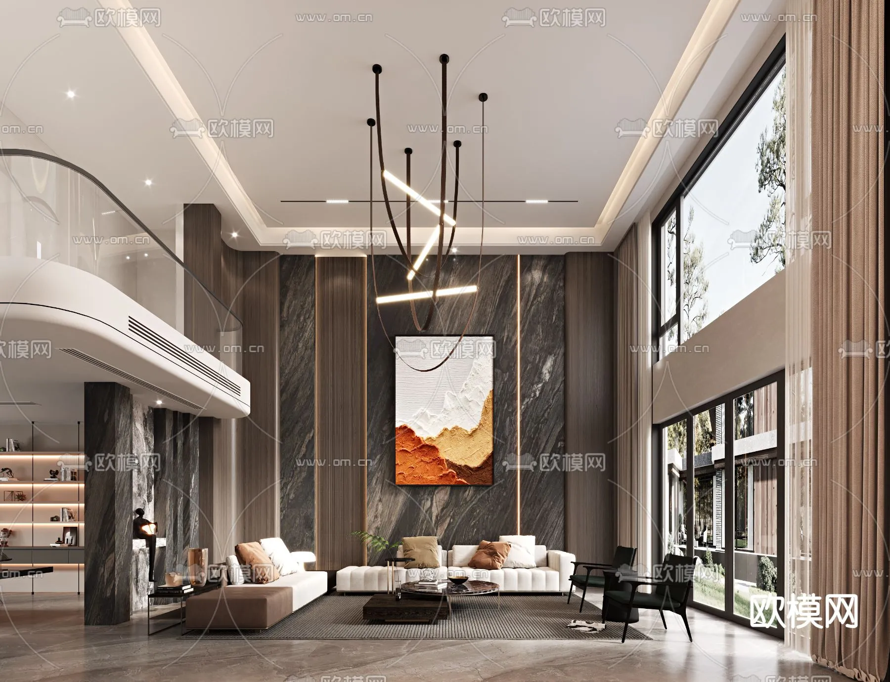 LIVING ROOM – MODERN STYLE – VRAY / CORONA – 3D MODEL – 1959