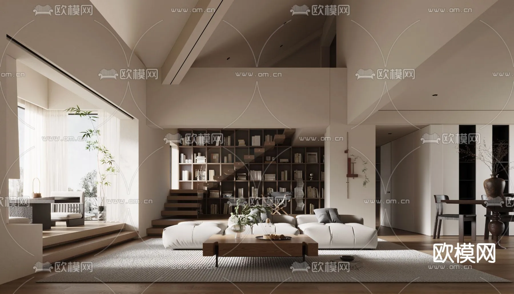 LIVING ROOM – MODERN STYLE – VRAY / CORONA – 3D MODEL – 1963
