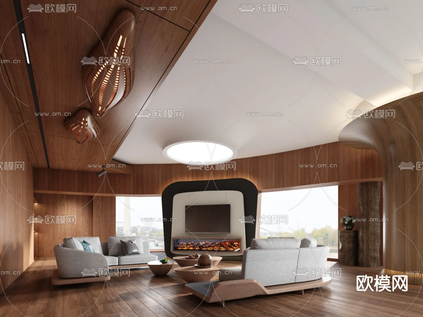 LIVING ROOM – MODERN STYLE – VRAY / CORONA – 3D MODEL – 1964
