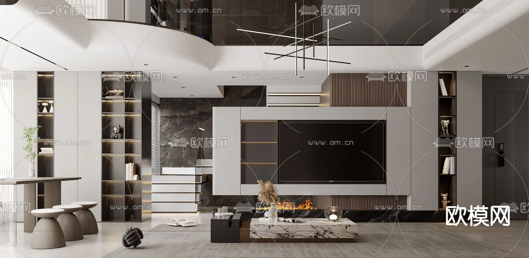 LIVING ROOM – MODERN STYLE – VRAY / CORONA – 3D MODEL – 1976 LIVING ROOM – MODERN STYLE – VRAY / CORONA – 3D MODEL – 1976