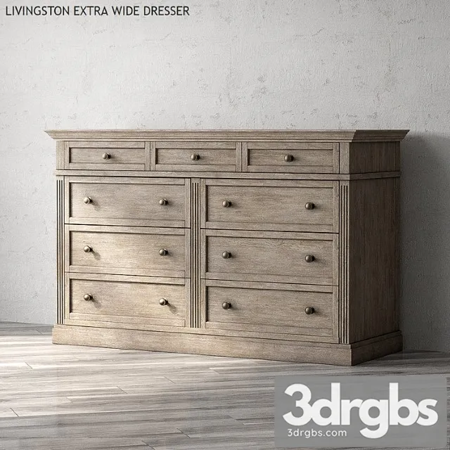 Livingston extra wide dresser 2 3D Model Download