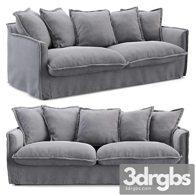 Livingston sofa charcoal gray 2 3D Model Download