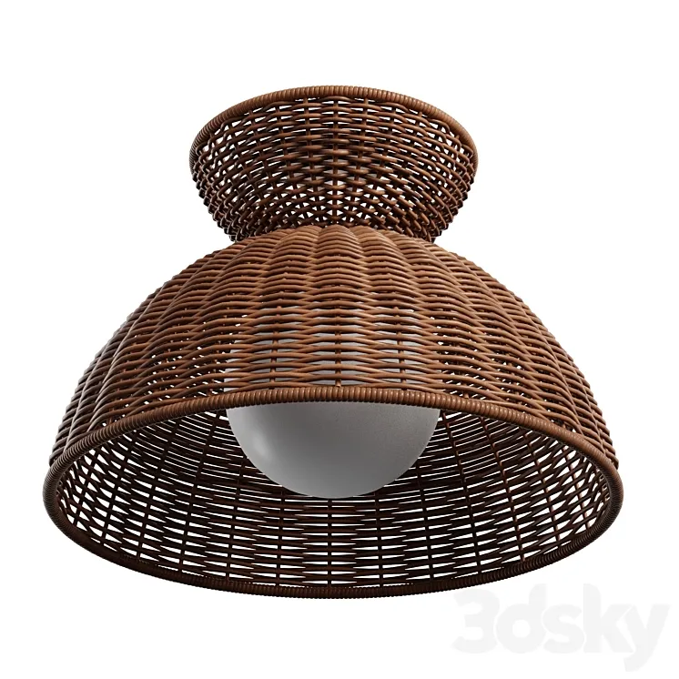 Liz rattan flush mount 3D Model Free Download