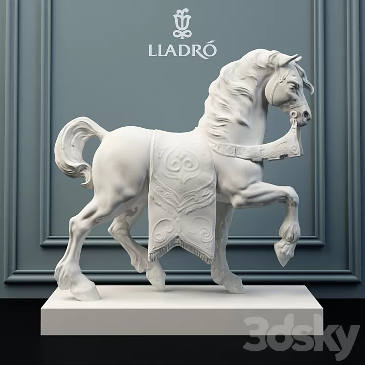 Lladro sculpture palace horse. 3D Model