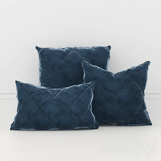 LMM Quilted Cushion Set 3D Model LMM Quilted Cushion Set 3D Model