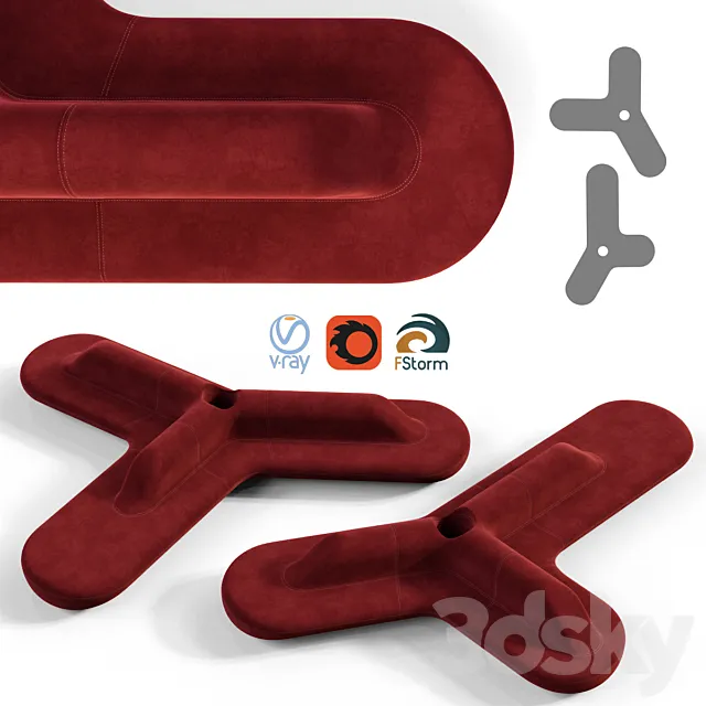 Lobby Sofa SET 2 3D Model