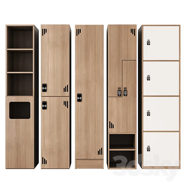 Locker room lockers 006 3D Model Locker room lockers 006 3D Model