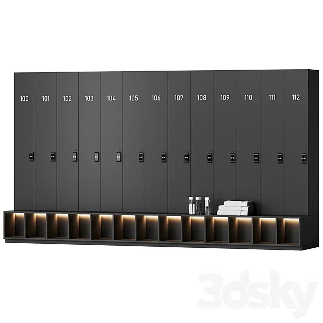 Locker rooms in the gym 4 3D Model