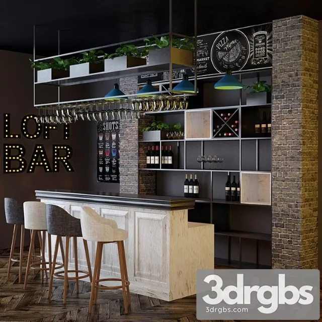 Loft bar collection 2 3D Model Download