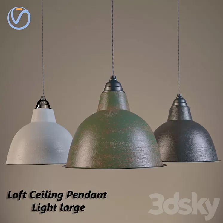 Loft Ceiling Pendant Light Large 3D Model Loft Ceiling Pendant Light Large 3D Model