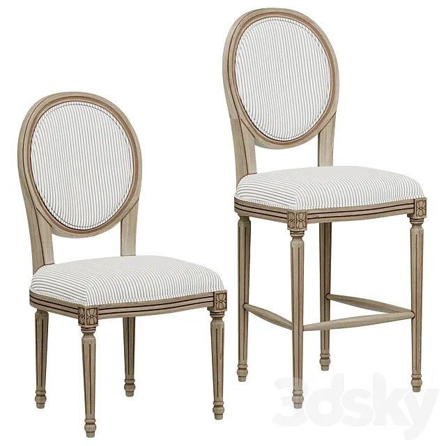 Loft Concept French Provence Chair 3D Model Loft Concept French Provence Chair 3D Model