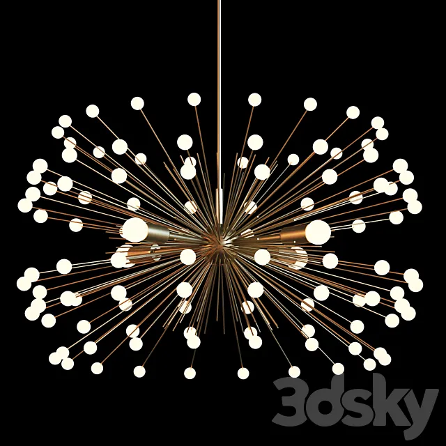 Loft concept White Beaded Urchin Chandelier Sputnik 3D Model