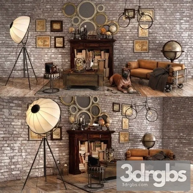 Loft Decorative Set 3D Model Download Loft Decorative Set 3D Model Download