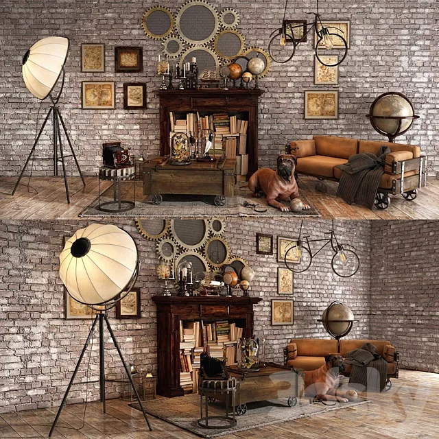 Loft decorative set 3DModel