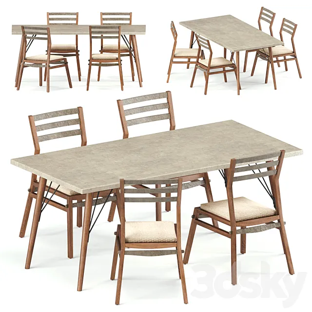 Loft dining set 1 3D Model