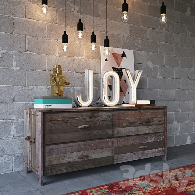 Loft Interior Decor Set 3DModel