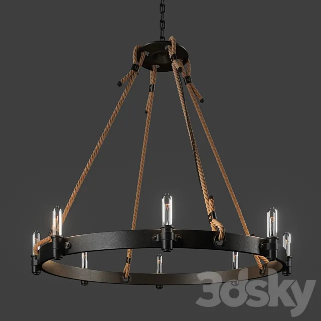 Loft Rope Chandelier 3D Model Loft Rope Chandelier 3D Model