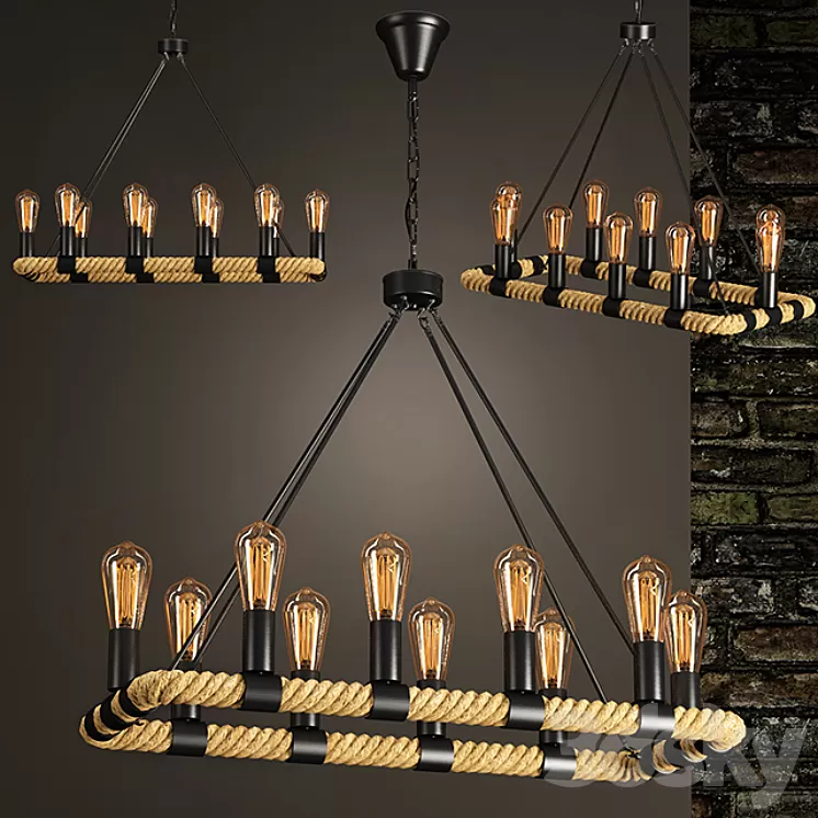 LOFT ROPE CHANDELIER 3D Model LOFT ROPE CHANDELIER 3D Model