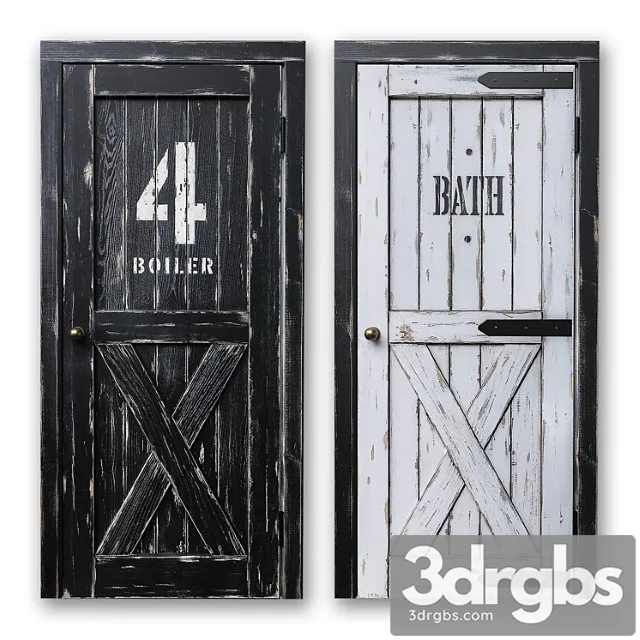 Loft style doors boiler bathroom 3D Model Download