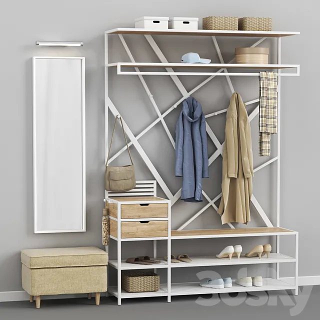 Loft style hallway 3D Model Loft style hallway 3D Model