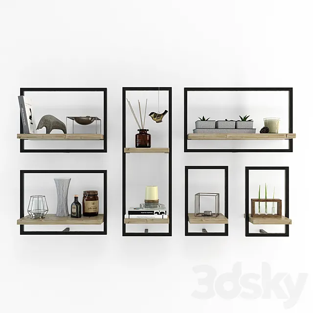 Loft style shelf 3D Model