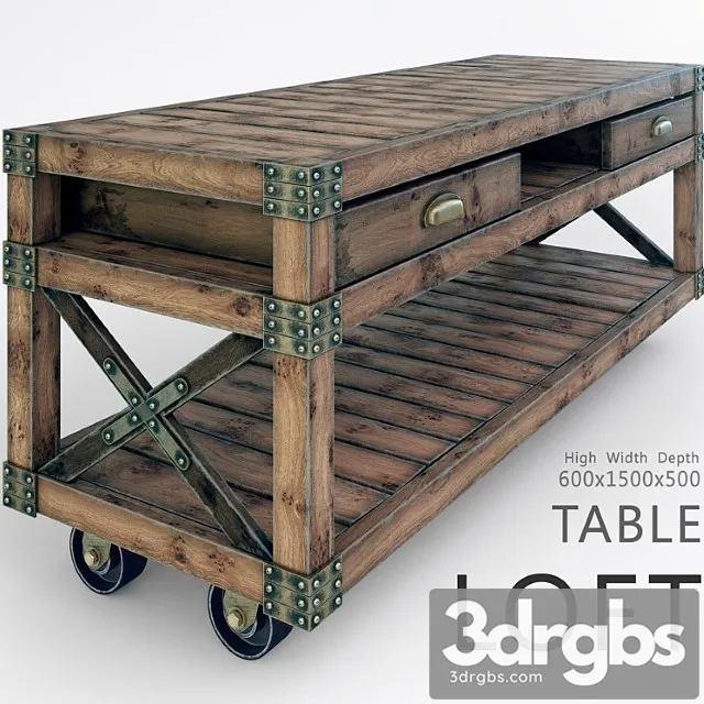 Loft Table 5 3D Model Download