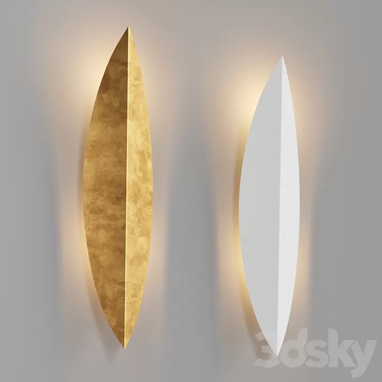 Loftconcept Art Deco Leaf Wall Lamp Gold and White 3D Model Loftconcept Art Deco Leaf Wall Lamp Gold and White 3D Model