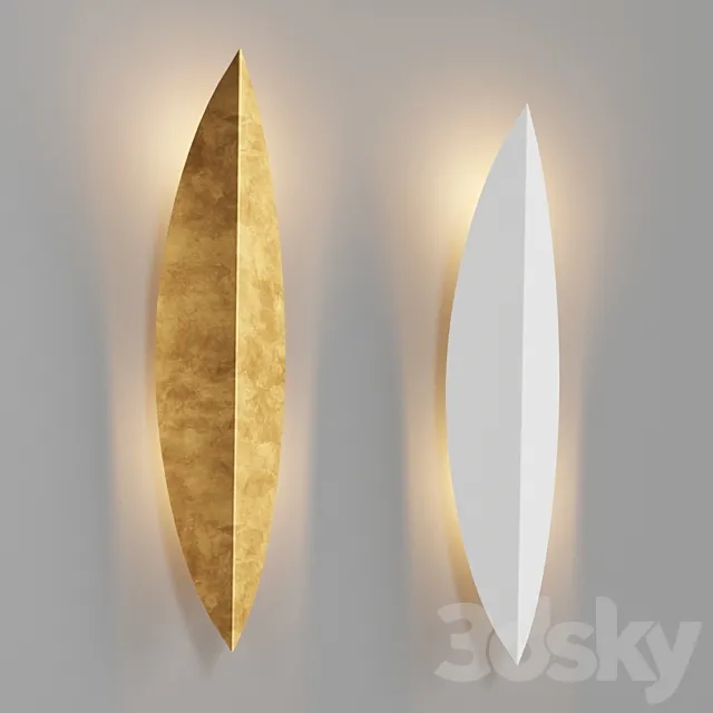 Loftconcept Art Deco Leaf Wall Lamp Gold and White 3DModel Loftconcept Art Deco Leaf Wall Lamp Gold and White 3DModel