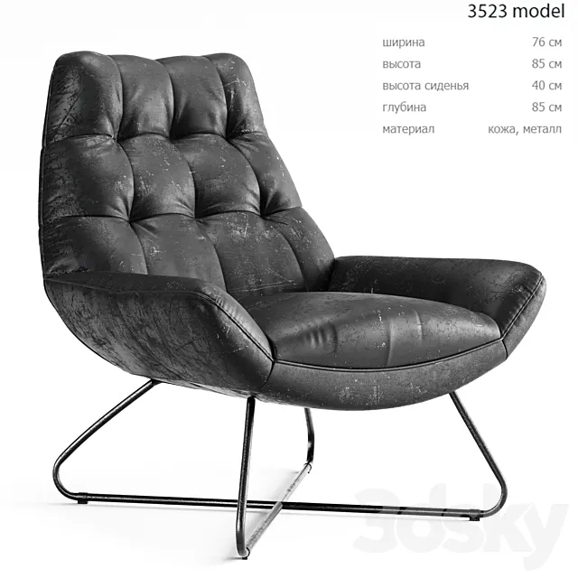 loftdesigne 3523 armchair 3D Model loftdesigne 3523 armchair 3D Model