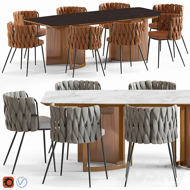 LoftDesigne Chair 2678 and Table 6838 3DModel