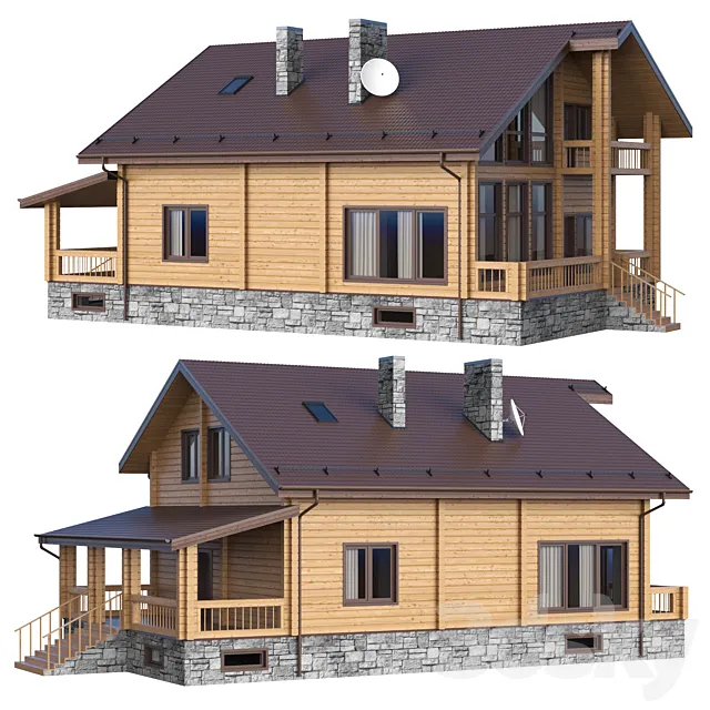 log house 3D Model