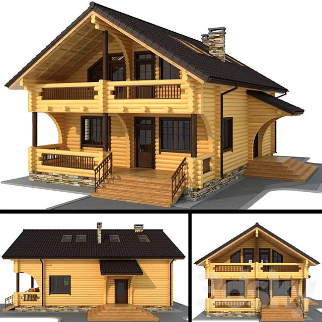 Log house (logs) 3D Model