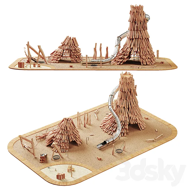 Log playground 4 3D Model Log playground 4 3D Model