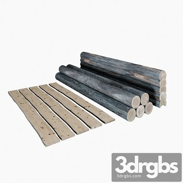 Logs Boards 3D Model Download