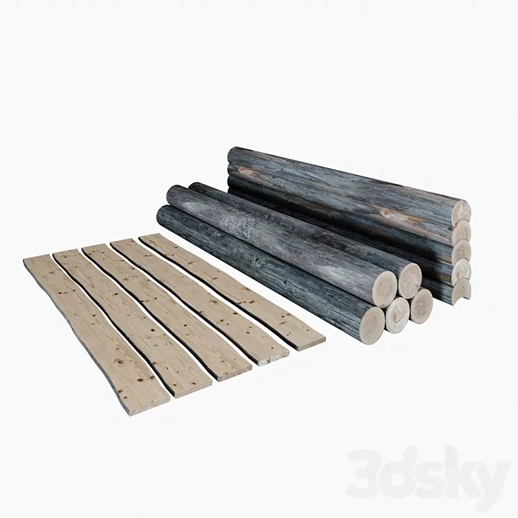 Logs boards. 3D Model Logs boards. 3D Model