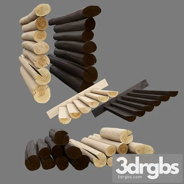 Logs Log House 3D Model Download