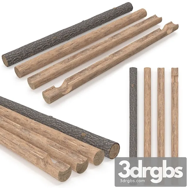 Logs log house low-poly for vray and unreal engine 3D Model Download