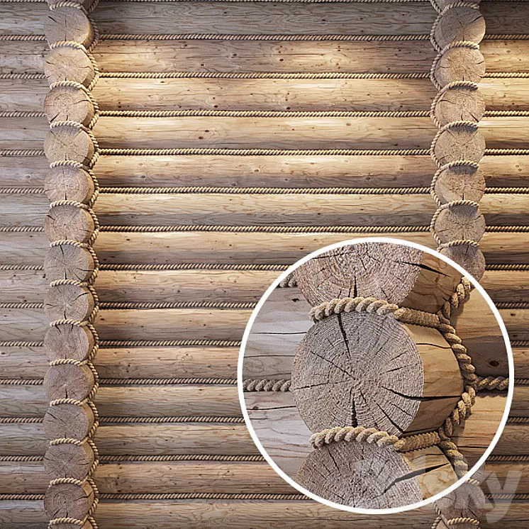 Logs with ropes 3D Model Logs with ropes 3D Model