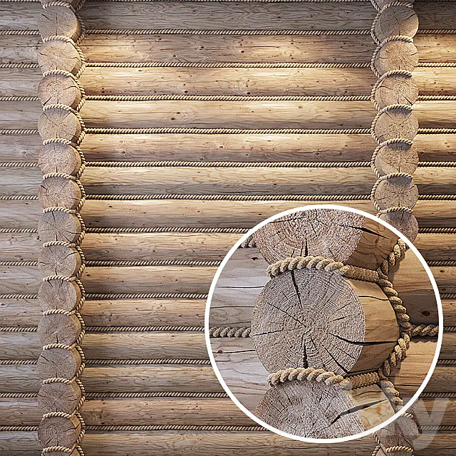 Logs with ropes 3DModel