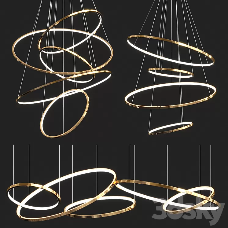 Lohja Ring Chandelier Collection 3D Model - 3DSKY Decor Helper