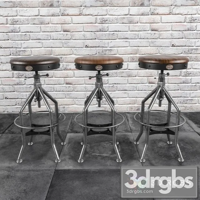 Lokkhan Industrial Bar Stool 3D Model Download 3DSKY Decor Helper