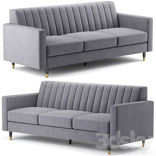 Lola Velvet Sofa Meridian Furniture 3D Model Lola Velvet Sofa Meridian Furniture 3D Model