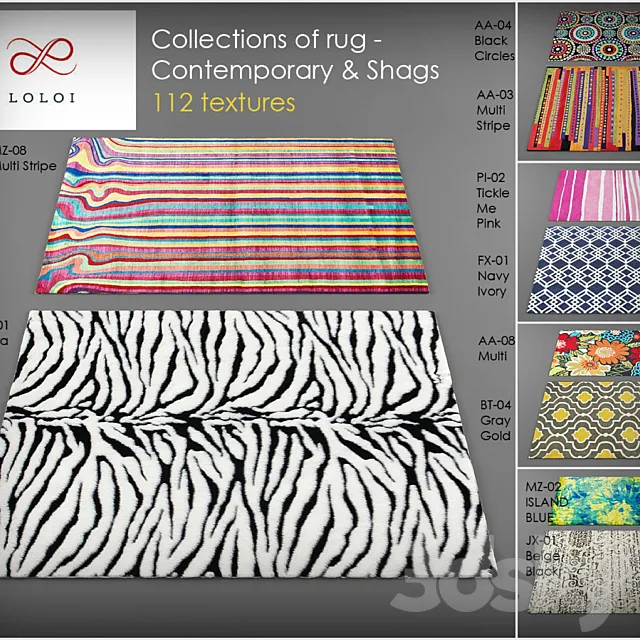 Loloi rugs Collection of 2 3DModel Loloi rugs Collection of 2 3DModel