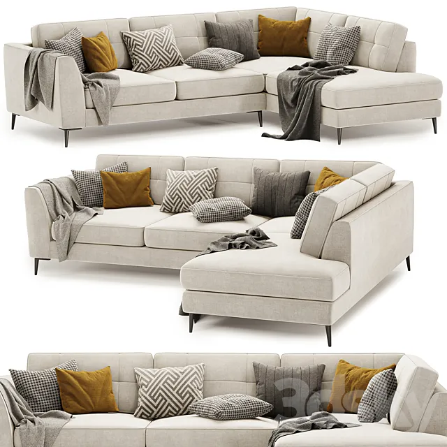 London Large Standard Back Corner Sofa 3D Model