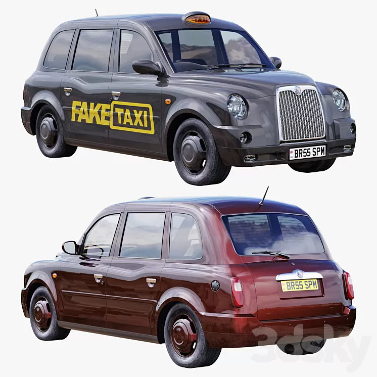 London taxi hackney carriage TX4 3D Model Free Download